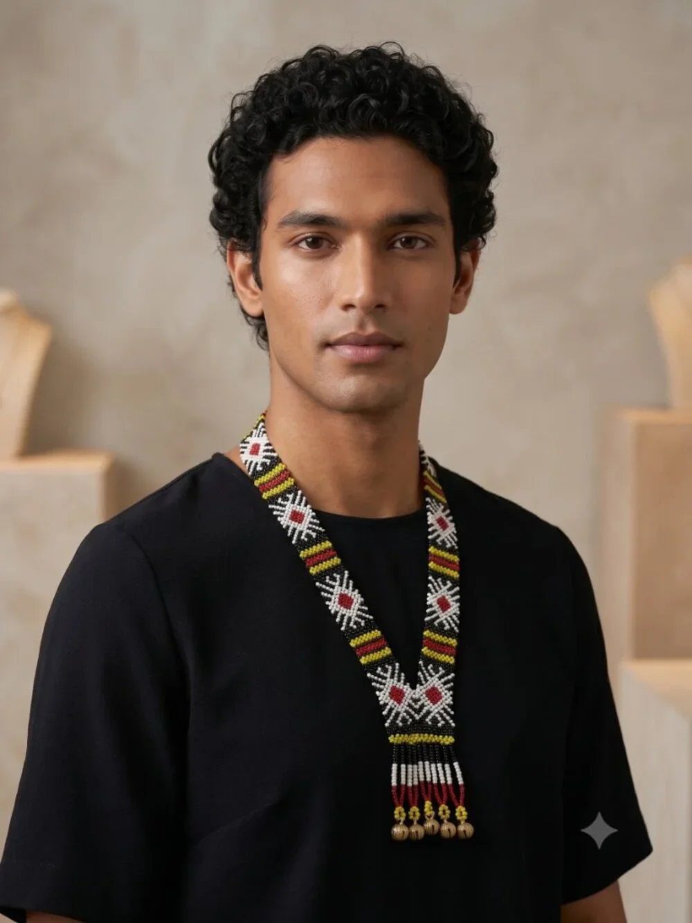 Traditional Filipino Beaded Necklace with Bell Details